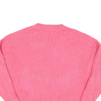 TOMMY HILFIGER Womens Pink Cable Knit Jumper Crew Neck M Cotton Blend Casual