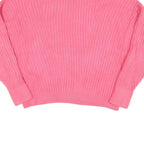 TOMMY HILFIGER Womens Pink Cable Knit Jumper Crew Neck M Cotton Blend Casual