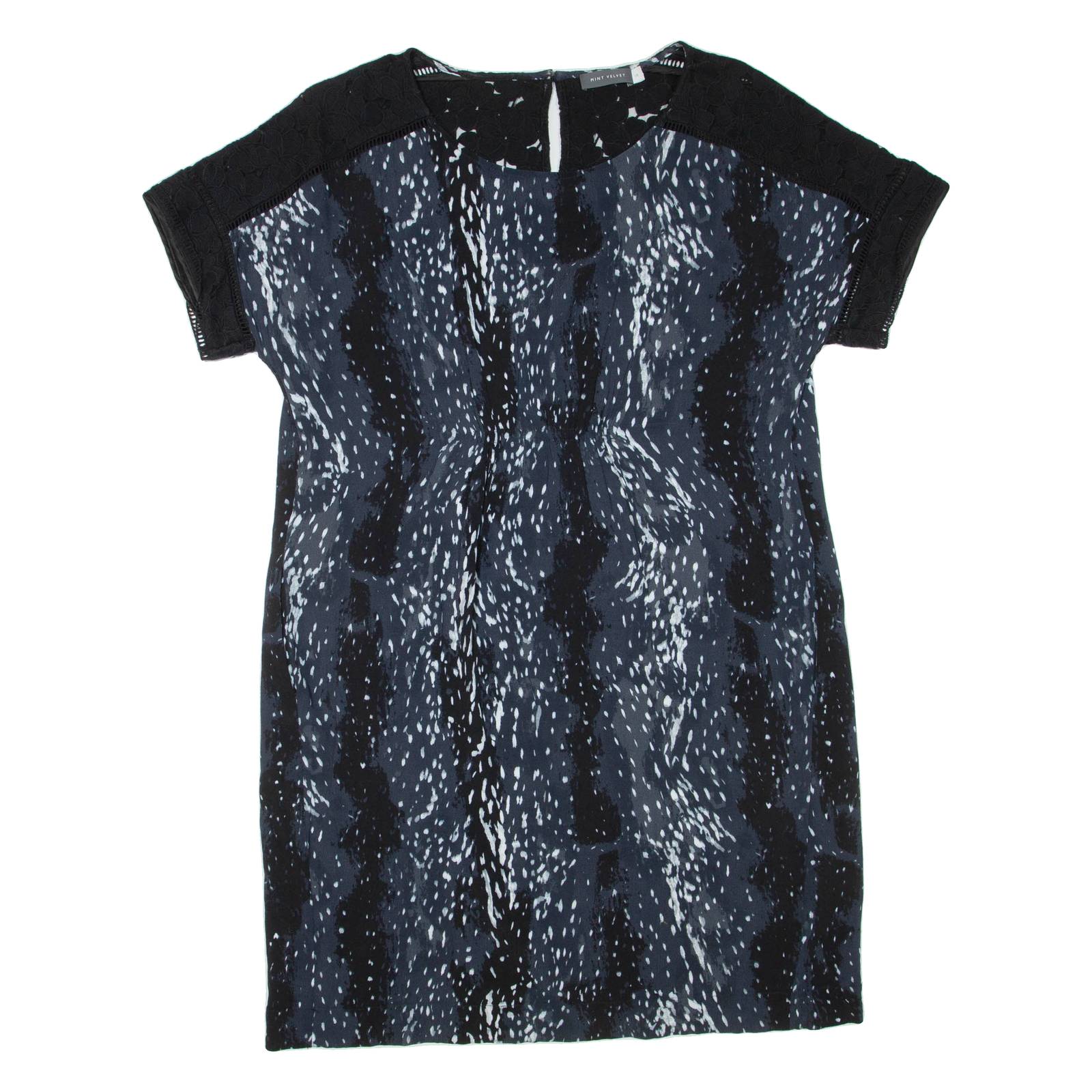 MINT VELVET Womens T-Shirt Dress Grey Spotted Short Sleeve Short UK 18