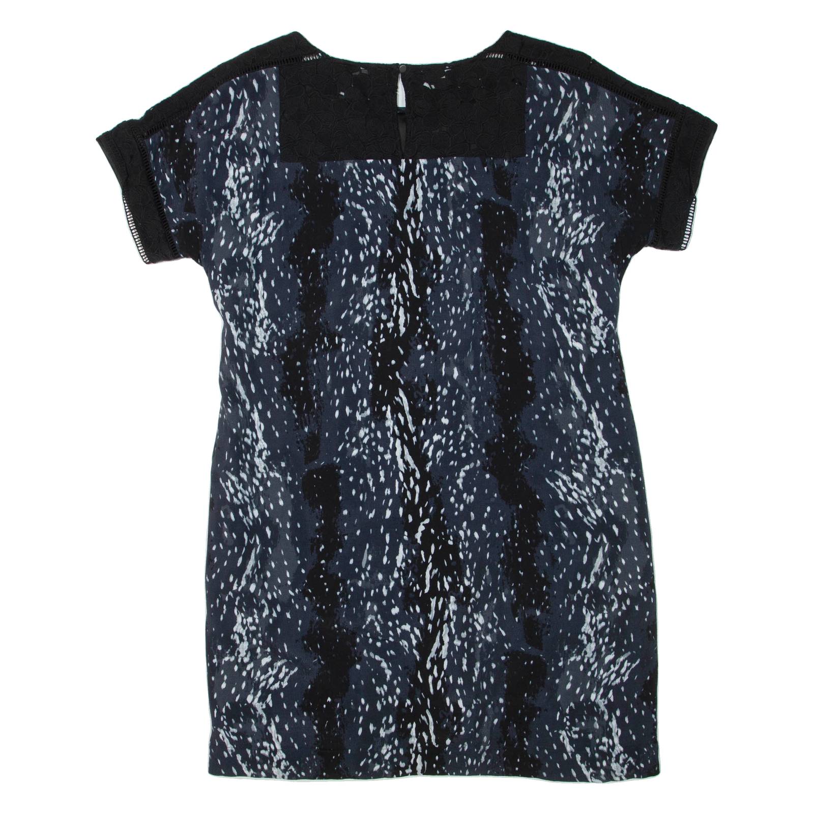MINT VELVET Womens T-Shirt Dress Grey Spotted Short Sleeve Short UK 18