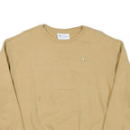 CHAMPION Womens Beige Crew Neck M Classic Logo Cotton Blend Pullover Sweatshirt