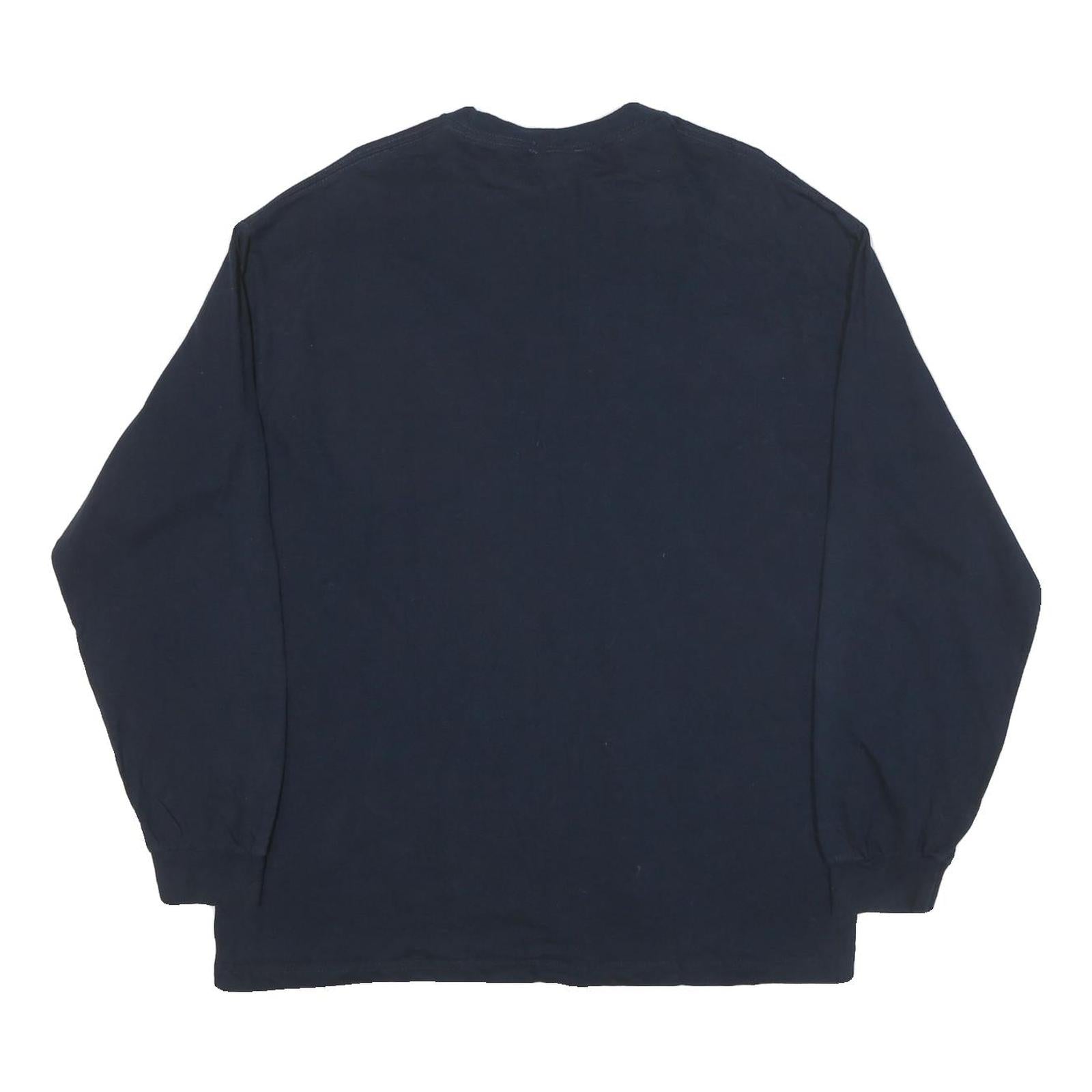 NFL Mens Blue Chicago Bears Da Defense Graphic T-Shirt XL Long Sleeve Crew Neck