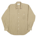CITY SHIRT Mens Beige Shirt M Embroidered Pocket Floral Design Long Sleeve