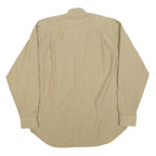 CITY SHIRT Mens Beige Shirt M Embroidered Pocket Floral Design Long Sleeve