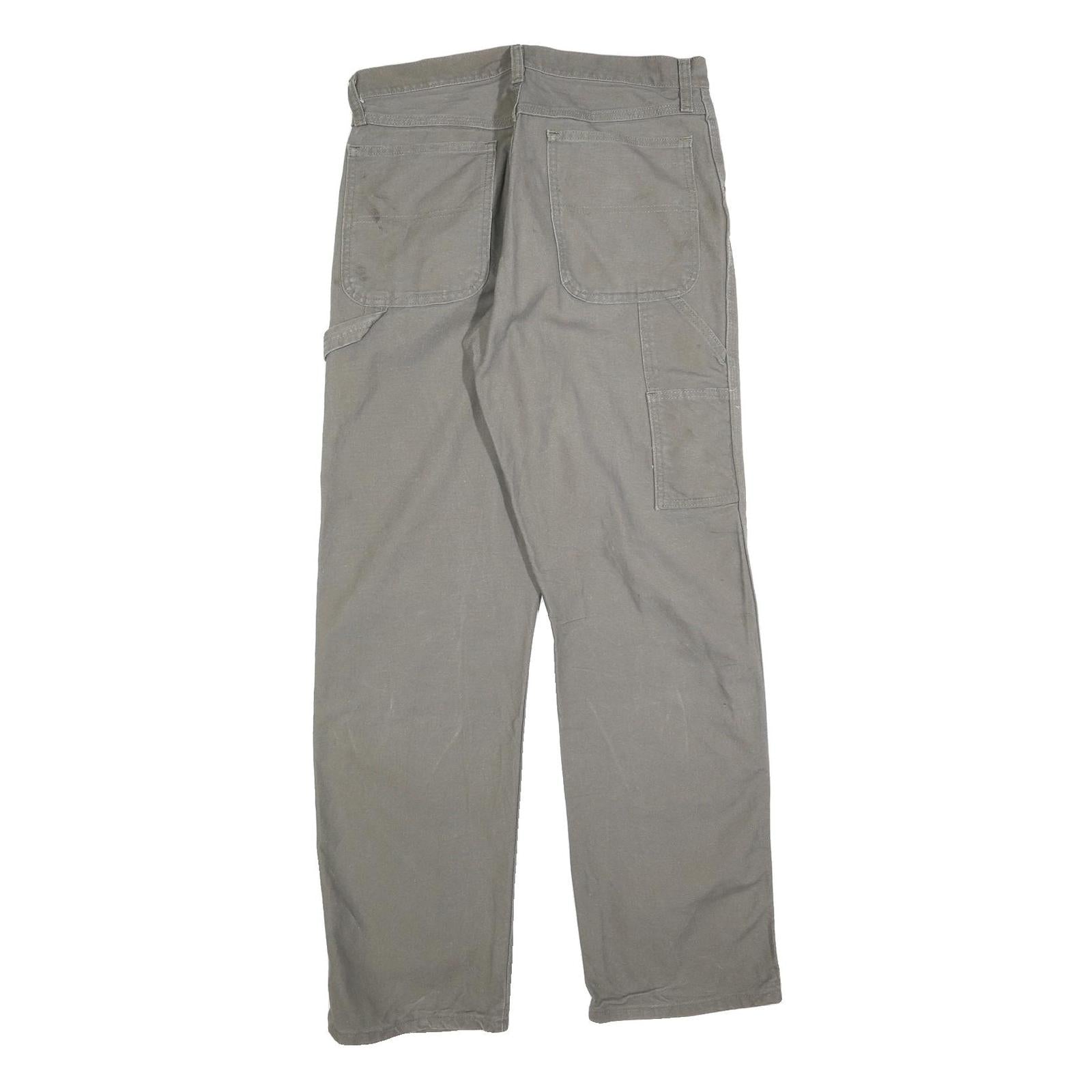 RUSTLER Mens Regular Fit Workwear Jeans Beige Cotton Blend Zip W32 L34 Utility