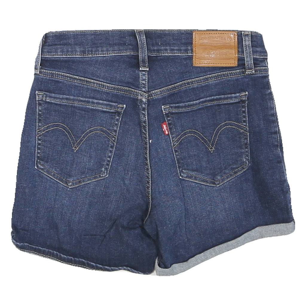 LEVI'S Womens Denim Blue Casual Shorts XS W25 Mid Length Cuffed Hem