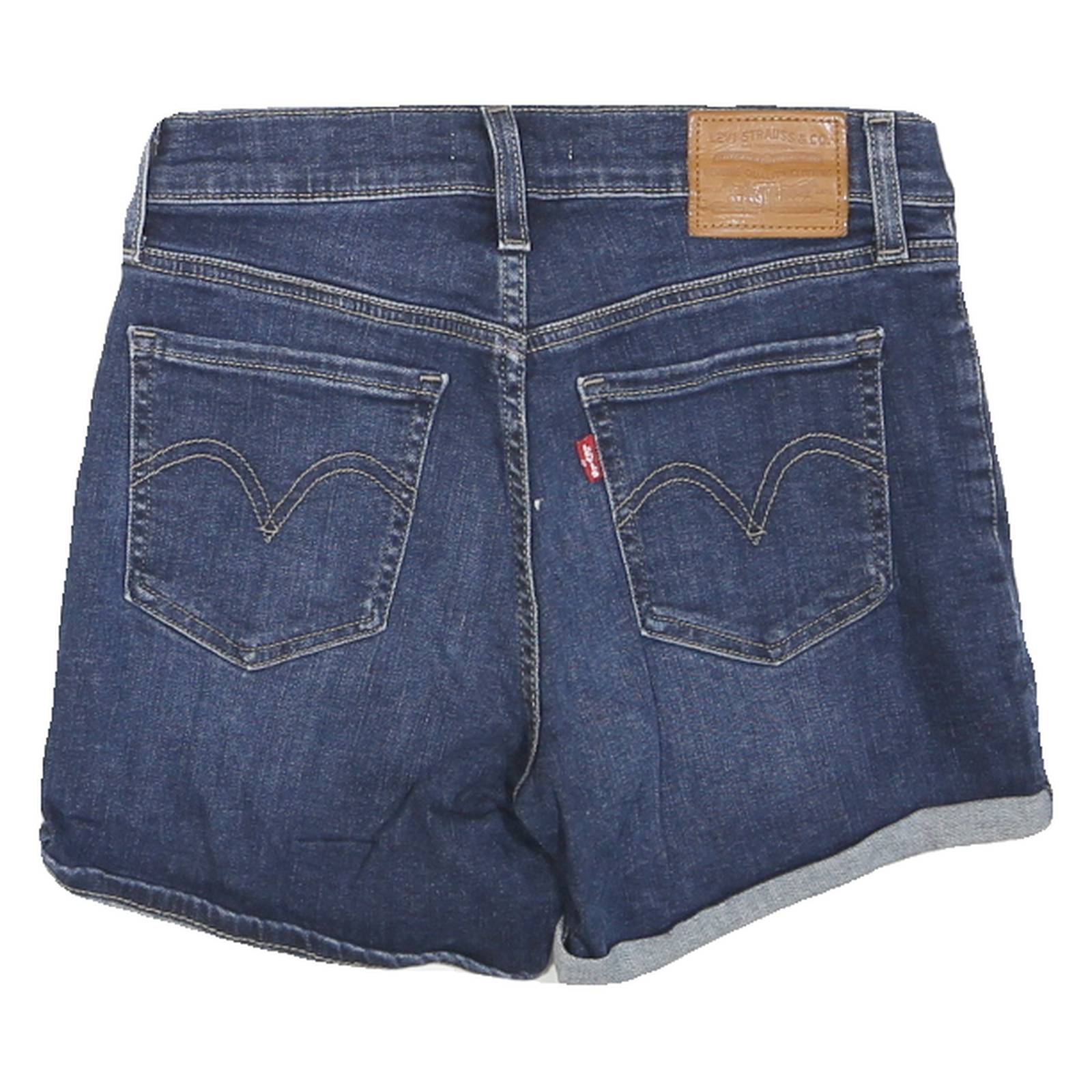 LEVI'S Womens Denim Blue Casual Shorts XS W25 Mid Length Cuffed Hem