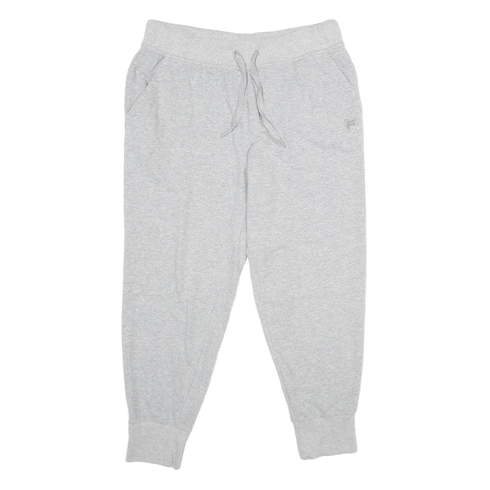 FILA Womens Joggers Grey Slim Tapered L W32 L26 Logo Embroidered