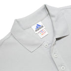 ADIDAS Mens Light Grey Short Sleeve Plain S Cotton Blend Polo Shirt Casual