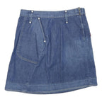 LEVI'S Womens Blue Denim Mini Cotton Blend Skirt L Functional Pockets