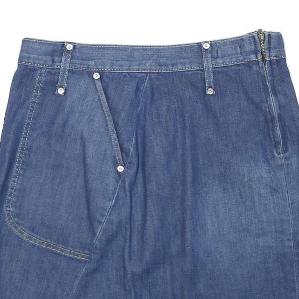LEVI'S Womens Blue Denim Mini Cotton Blend Skirt L Functional Pockets