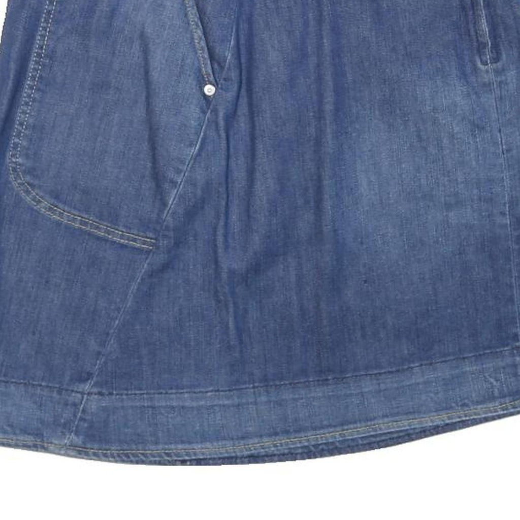 LEVI'S Womens Blue Denim Mini Cotton Blend Skirt L Functional Pockets