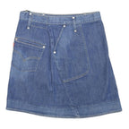 LEVI'S Womens Blue Denim Mini Cotton Blend Skirt L Functional Pockets