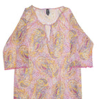 BELLADONNA Womens Day Dress Pink Paisley Knee Length S