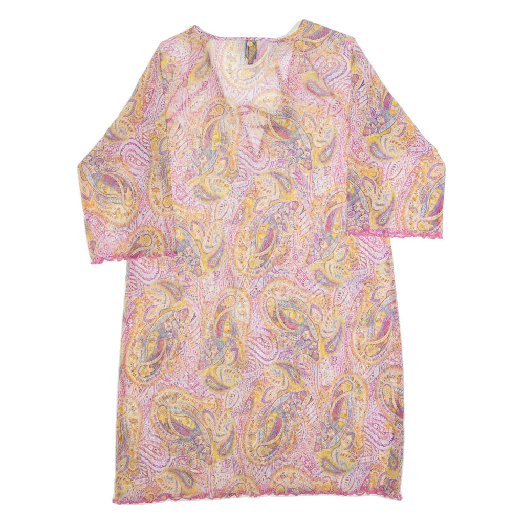 BELLADONNA Womens Day Dress Pink Paisley Knee Length S