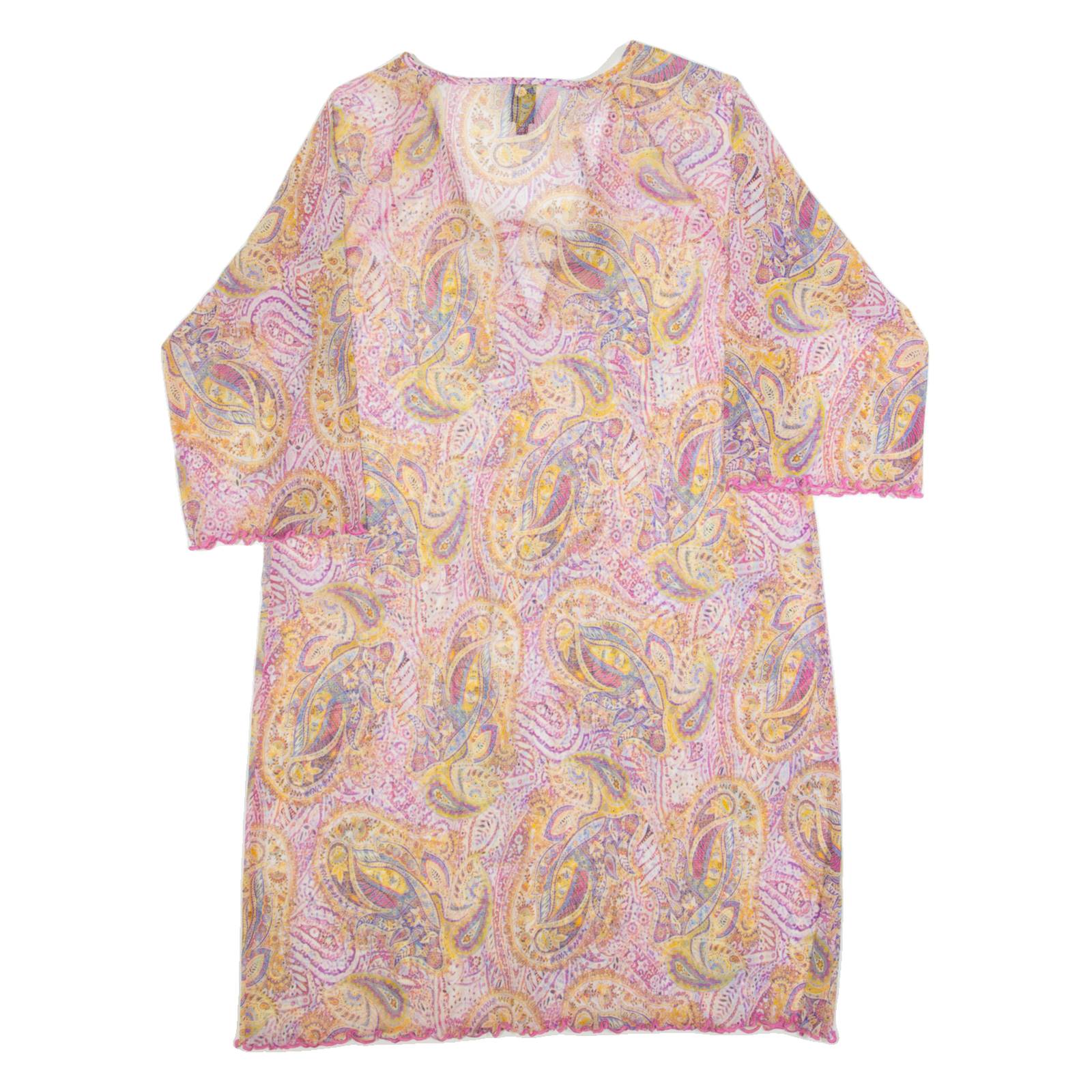BELLADONNA Womens Day Dress Pink Paisley Knee Length S