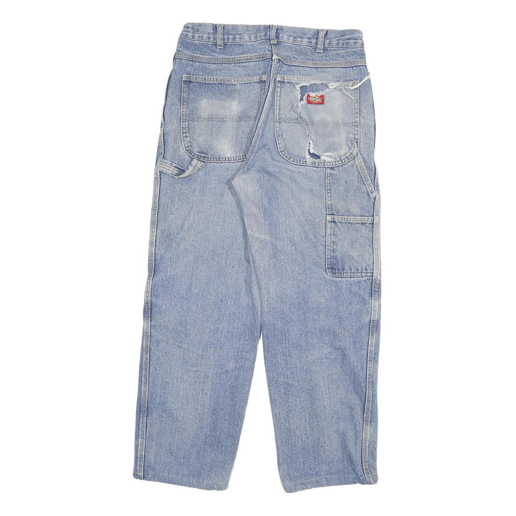 DICKIES Mens Jeans Blue Relaxed Straight Denim Light W29 L27 Workwear Casual