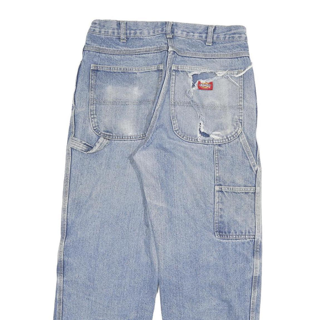 DICKIES Mens Jeans Blue Relaxed Straight Denim Light W29 L27 Workwear Casual