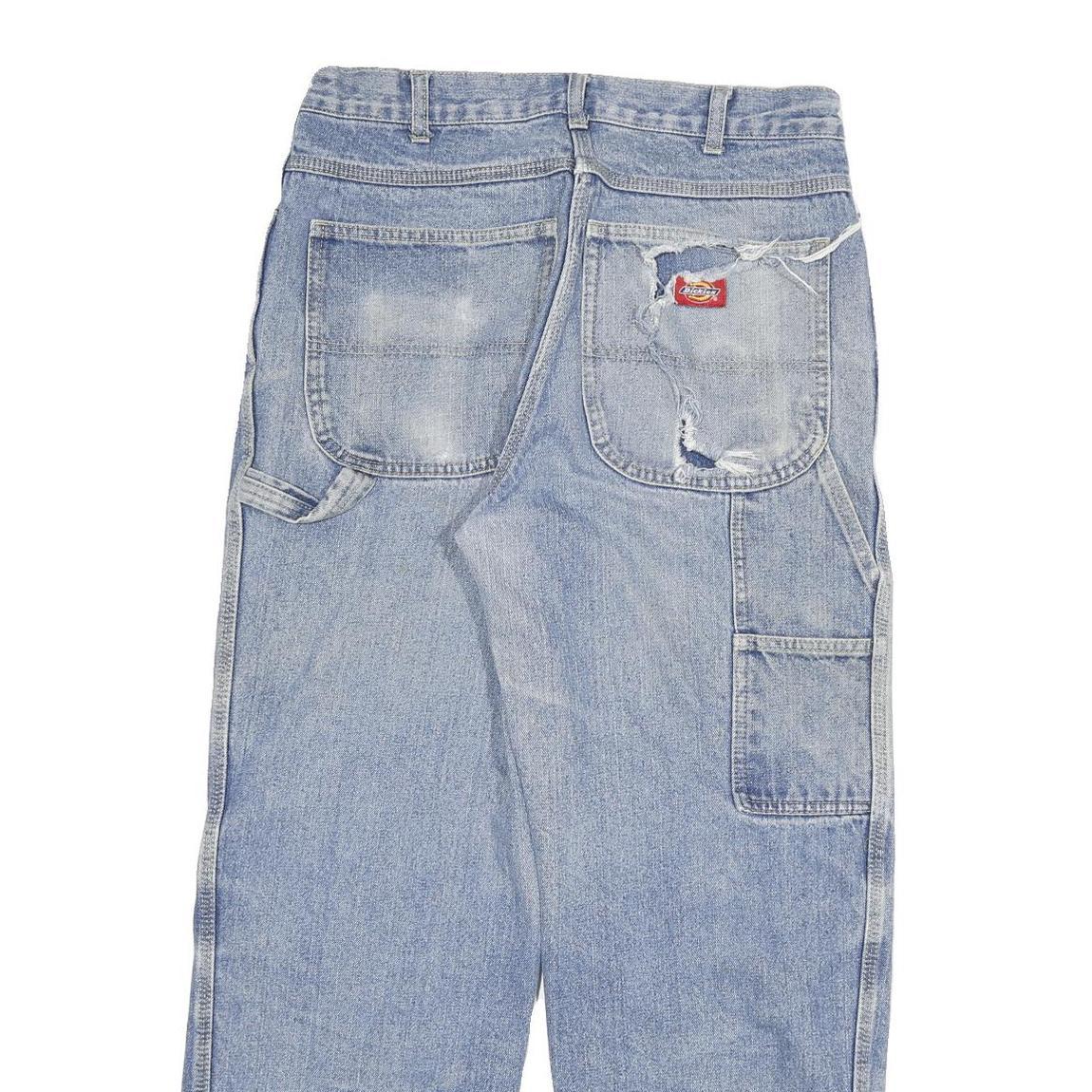 DICKIES Mens Jeans Blue Relaxed Straight Denim Light W29 L27 Workwear Casual