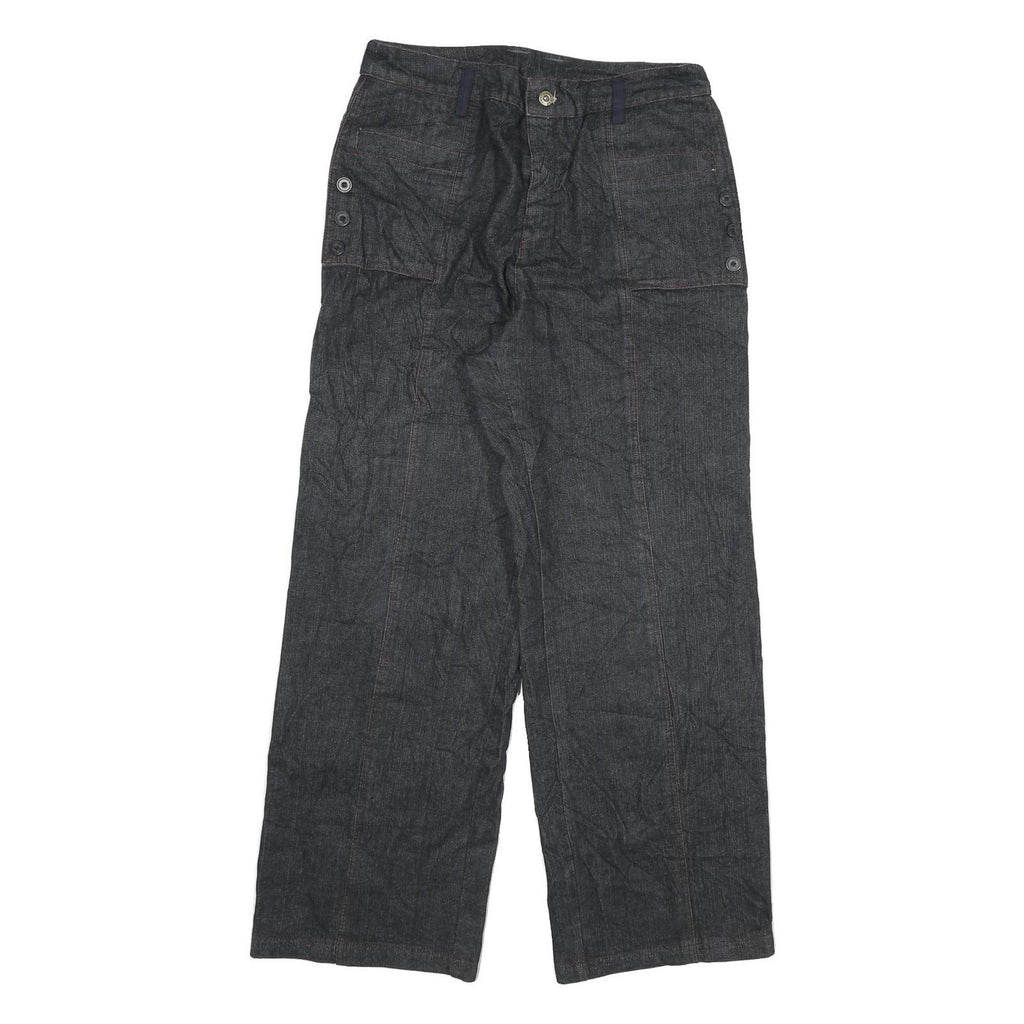 Womens Relaxed Dark Blue Denim Jeans W30 L30 Zip Button Pockets Casual