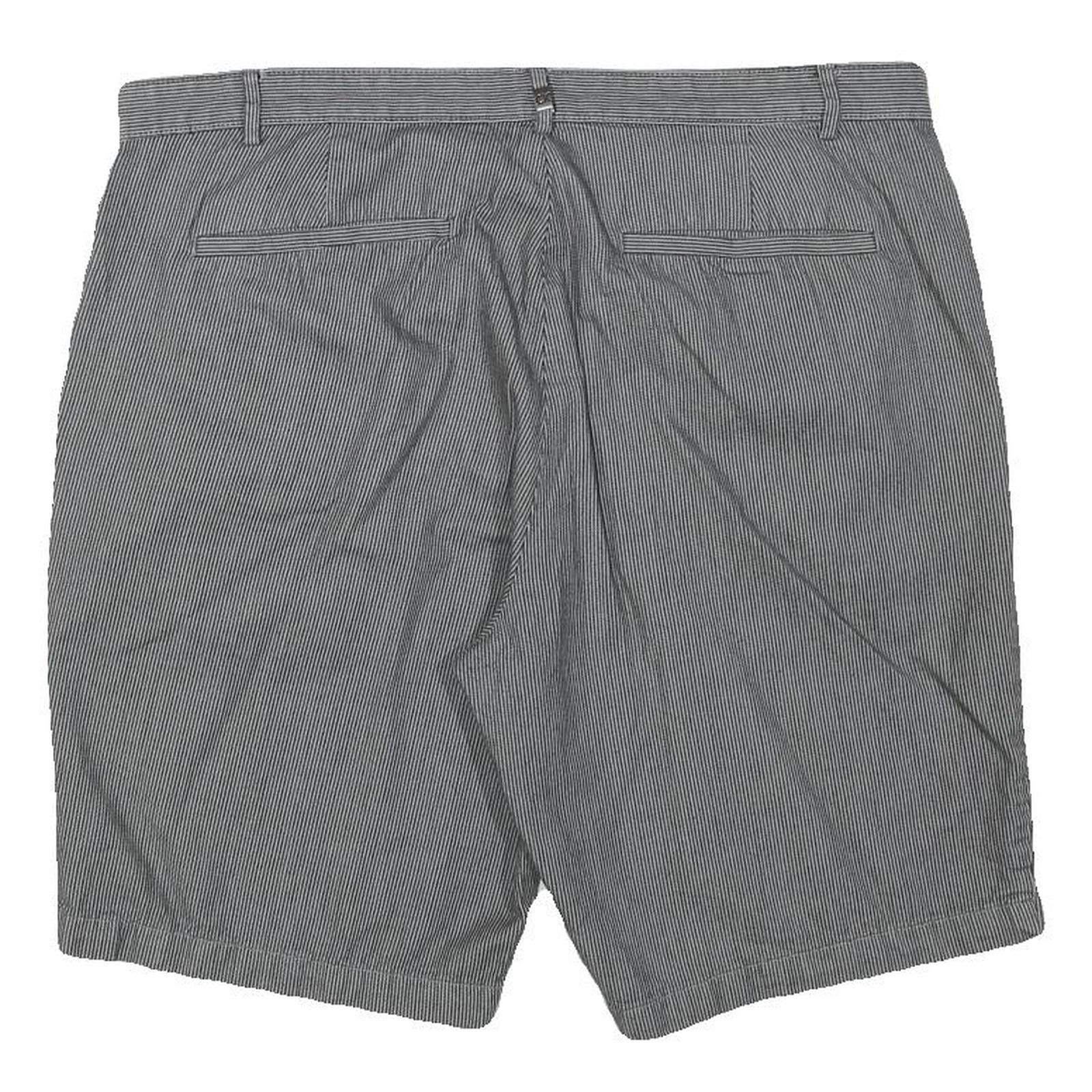 CALVIN KLEIN Mens Grey Pinstripe Casual Shorts 2XL W36 Cotton Blend