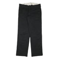 DICKIES Mens Black Cotton Blend Slim Straight Trousers W32 L30 Classic Zip