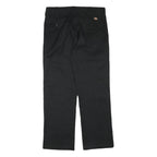 DICKIES Mens Black Cotton Blend Slim Straight Trousers W32 L30 Classic Zip