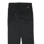 DICKIES Mens Black Cotton Blend Slim Straight Trousers W32 L30 Classic Zip