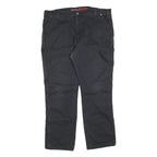 DICKIES Mens Cotton Blend Black Regular Straight Trousers W40 L32 Workwear