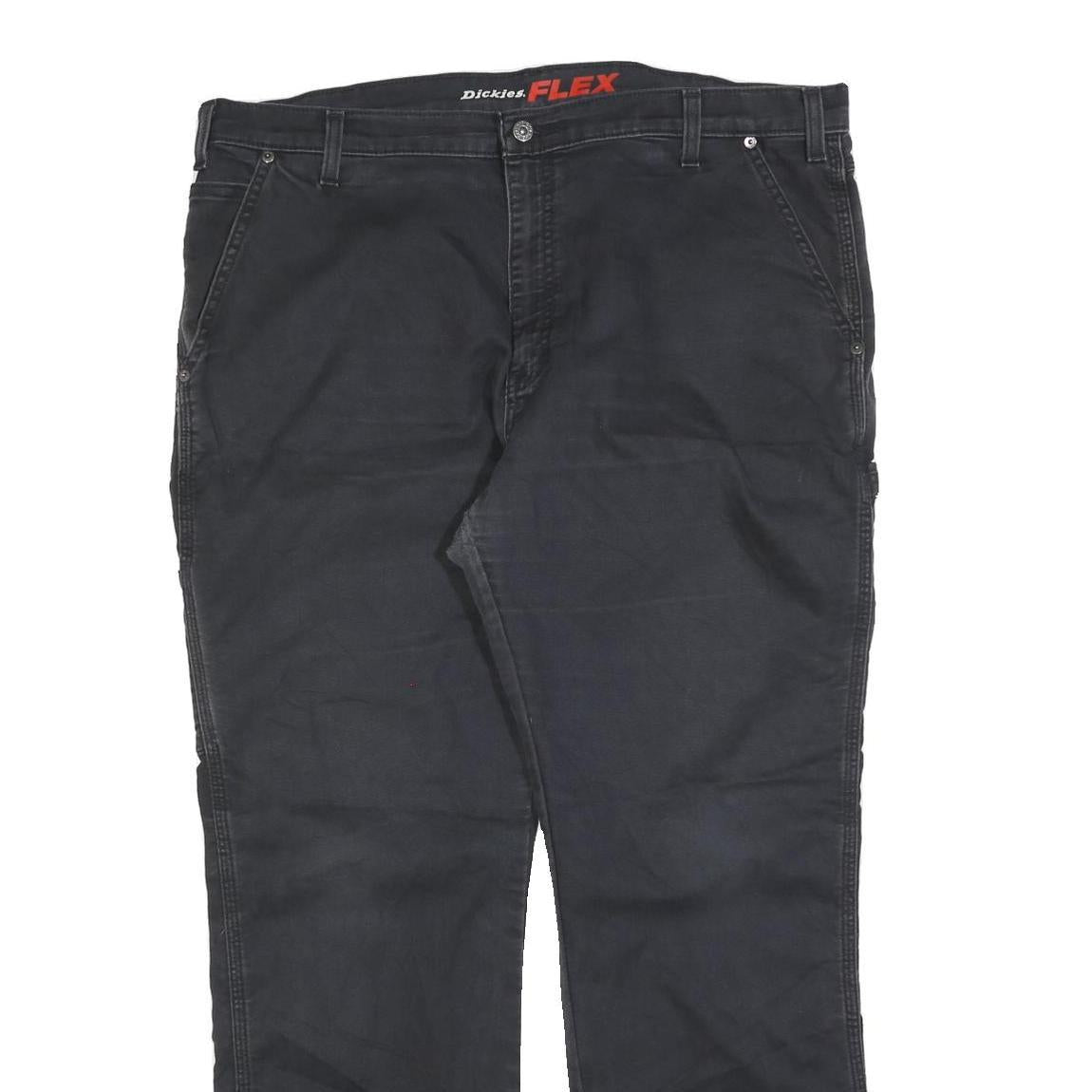 DICKIES Mens Cotton Blend Black Regular Straight Trousers W40 L32 Workwear