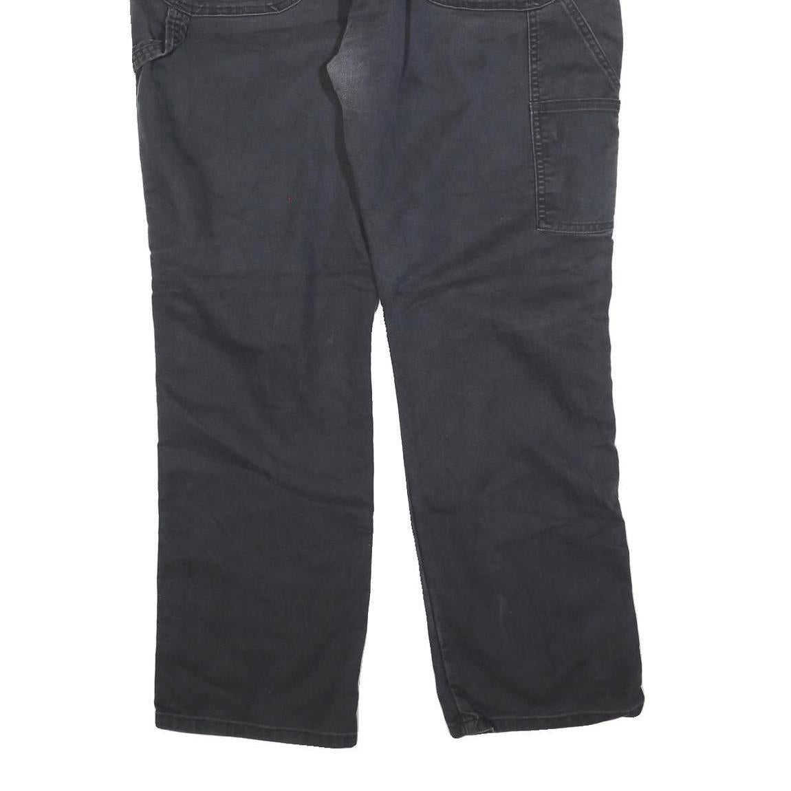 DICKIES Mens Cotton Blend Black Regular Straight Trousers W40 L32 Workwear