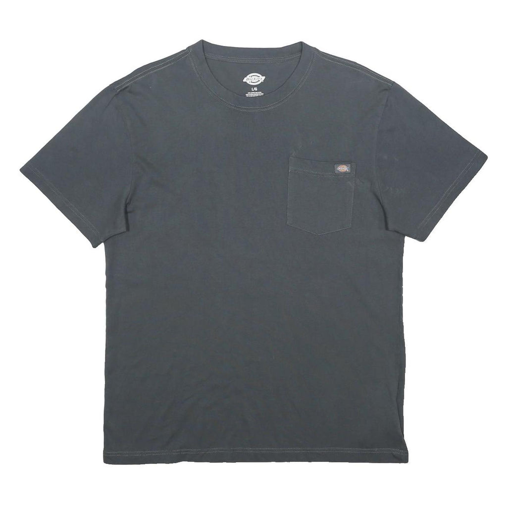 DICKIES Mens Grey Pocket T-Shirt L Short Sleeve Crew Neck Cotton Casual