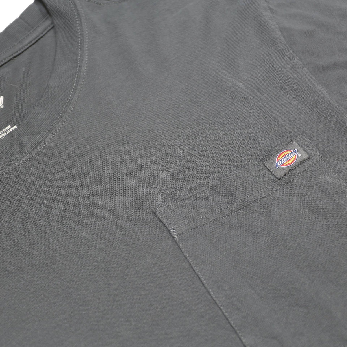 DICKIES Mens Grey Pocket T-Shirt L Short Sleeve Crew Neck Cotton Casual