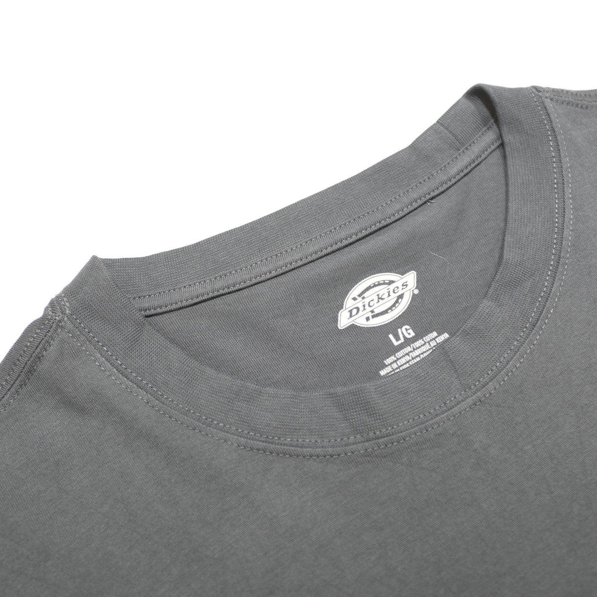 DICKIES Mens Grey Pocket T-Shirt L Short Sleeve Crew Neck Cotton Casual