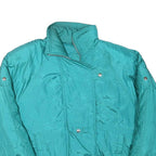 ANDY JOHNS Womens Teal Blue Jacket M Polyester Blend Zip Casual Retro Style