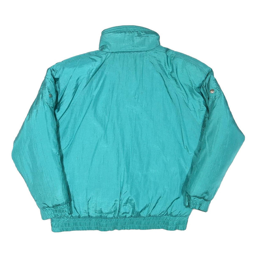 ANDY JOHNS Womens Teal Blue Jacket M Polyester Blend Zip Casual Retro Style