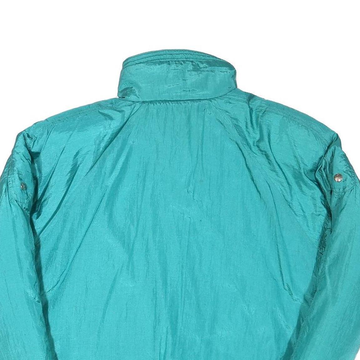 ANDY JOHNS Womens Teal Blue Jacket M Polyester Blend Zip Casual Retro Style