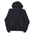 NIKE Womens Black Hoodie M Cotton Blend Full Zip Fitness Casual Sweatshirt