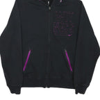 NIKE Womens Black Hoodie M Cotton Blend Full Zip Fitness Casual Sweatshirt