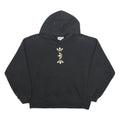 ADIDAS Womens Black Hoodie UK 10 Cotton Blend Relaxed Fit Logo Print