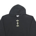 ADIDAS Womens Black Hoodie UK 10 Cotton Blend Relaxed Fit Logo Print