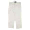 NAUTICA Mens Cotton Blend White Regular Straight Trousers W34 L29 Casual Zip