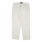 NAUTICA Mens Cotton Blend White Regular Straight Trousers W34 L29 Casual Zip