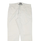 NAUTICA Mens Cotton Blend White Regular Straight Trousers W34 L29 Casual Zip