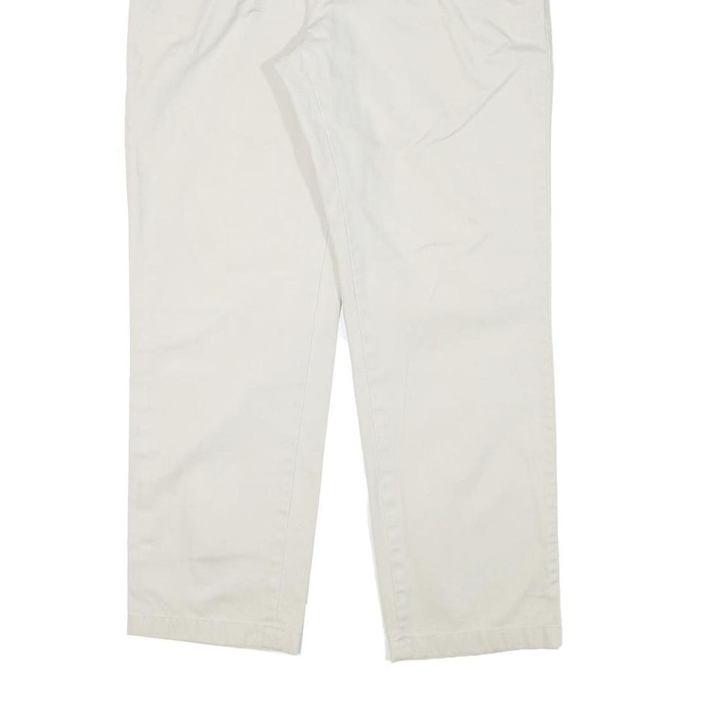 NAUTICA Mens Cotton Blend White Regular Straight Trousers W34 L29 Casual Zip