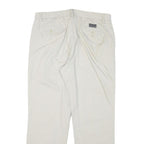 NAUTICA Mens Cotton Blend White Regular Straight Trousers W34 L29 Casual Zip