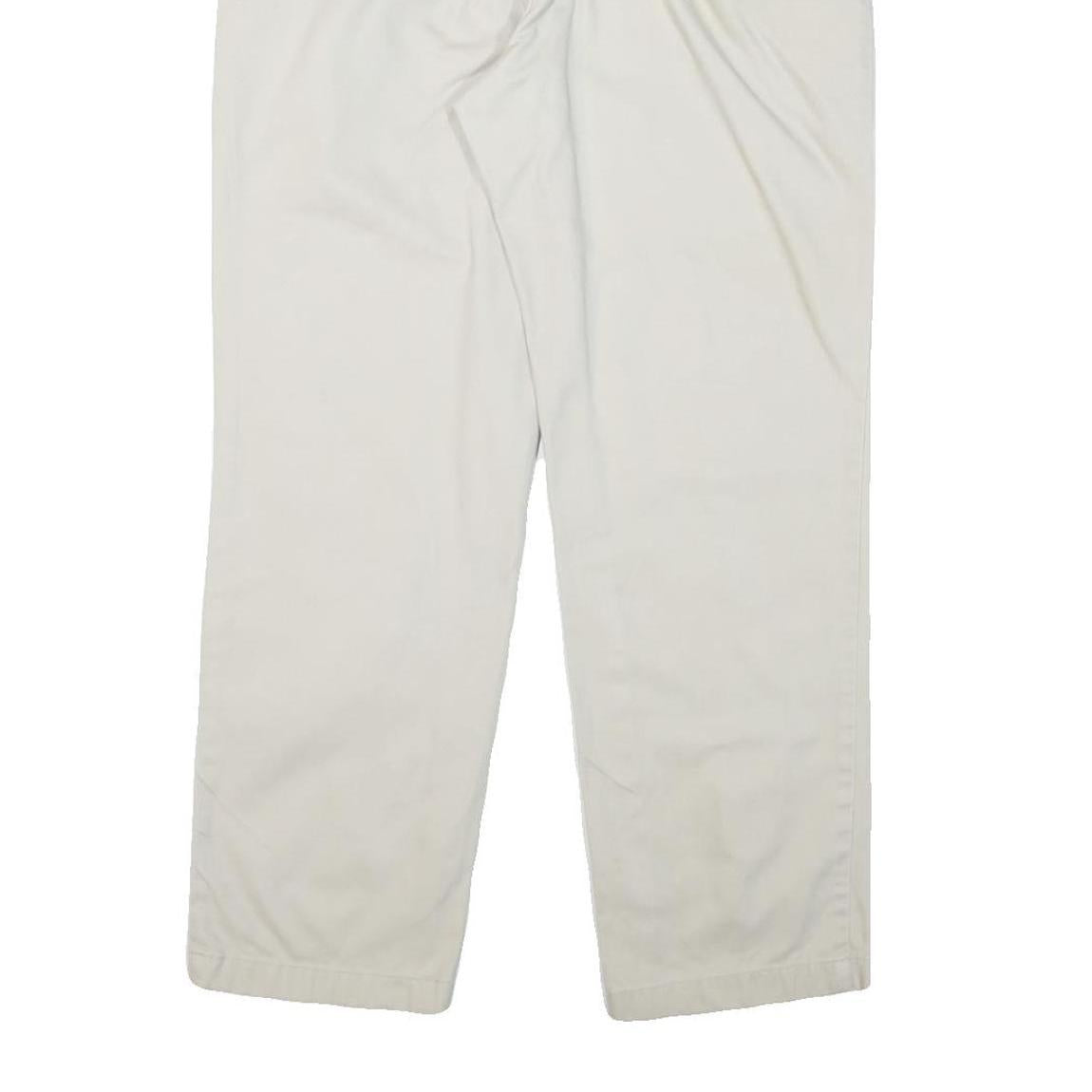 NAUTICA Mens Cotton Blend White Regular Straight Trousers W34 L29 Casual Zip