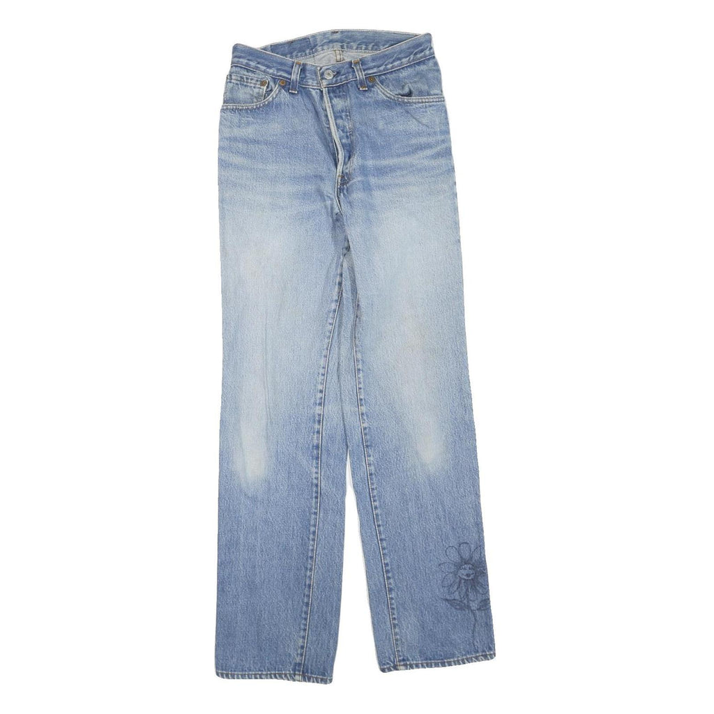 LEVI'S 501 Womens Jeans Blue Regular Straight Denim Medium W26 L32 Button