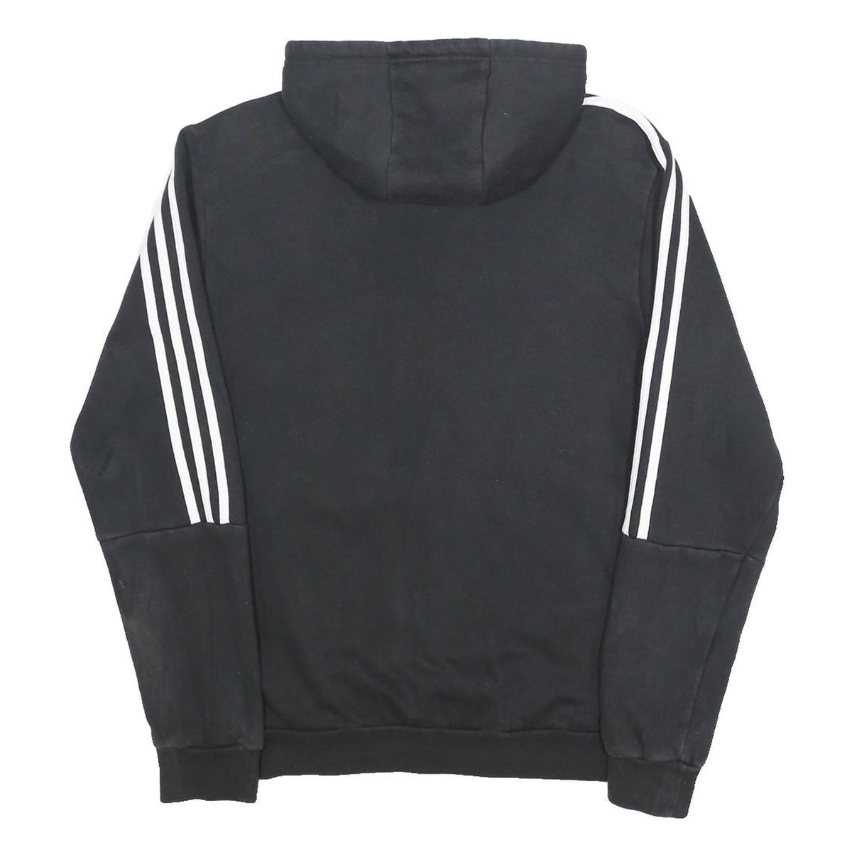 ADIDAS Mens Black & White Zip Up Hoodie M Cotton Blend Casual Sportswear