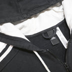 ADIDAS Mens Black & White Zip Up Hoodie M Cotton Blend Casual Sportswear